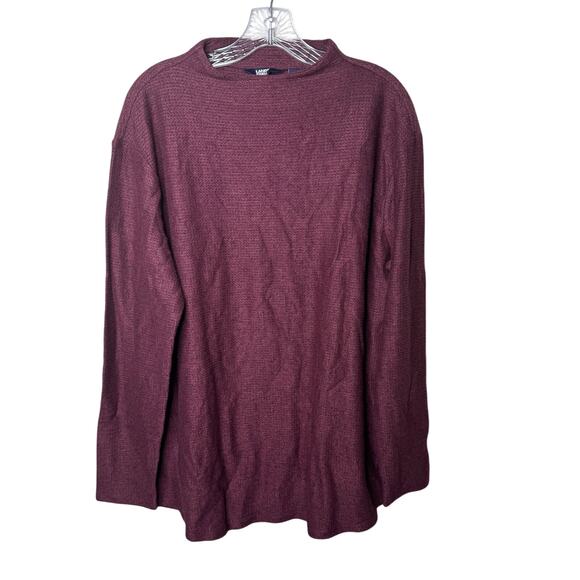 Lands’ End Women’s Large Burgundy Mock Neck Sweater Long Sleeve Pullover - Picture 1 of 7